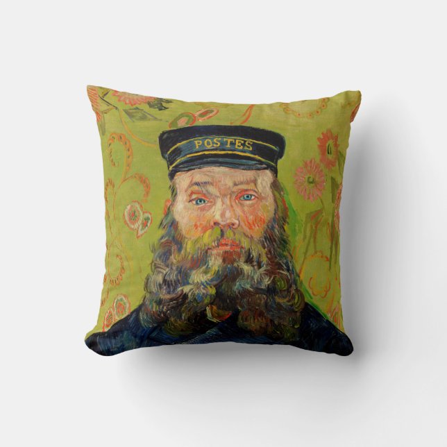 Van Gogh Postman. Portrait impressionism art Throw Pillow (Front)