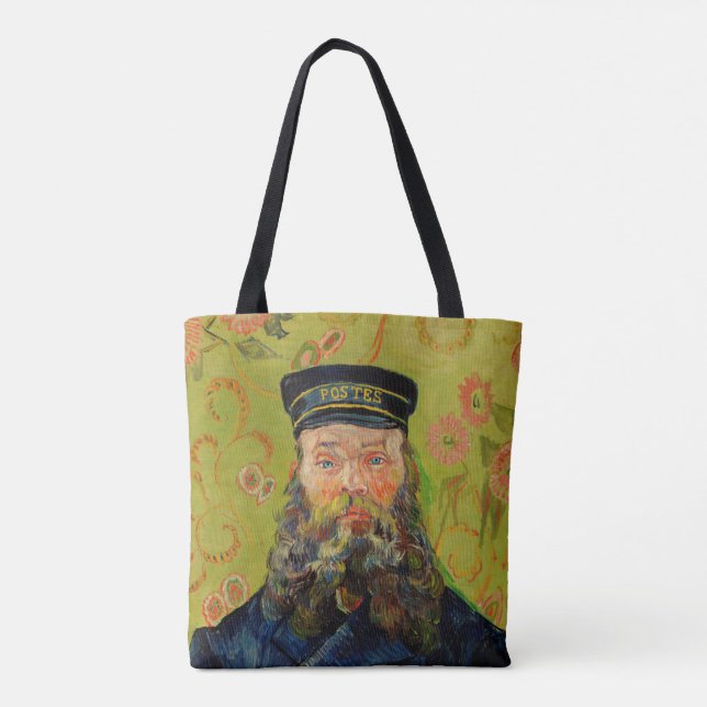 Van Gogh Postman. Portrait impressionism art Tote Bag (Back)