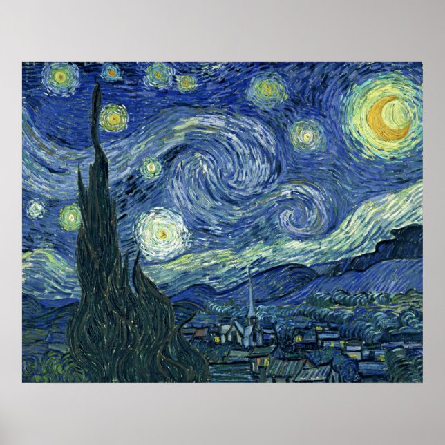 Van Gogh Print Starry Night AUTHENTIC ORIGINAL (Front)