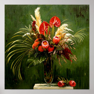Van Gogh Protea and Other Flowers Poster