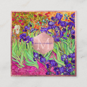 Van Gogh Purple Irises at St. Remy Square Business Card