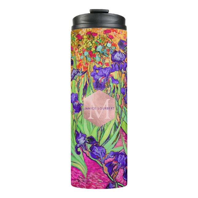 Van Gogh Purple Irises, St. Remy Thermal Tumbler (Front)