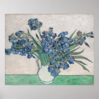 Van Gogh Purple Irises Vase Floral Painting