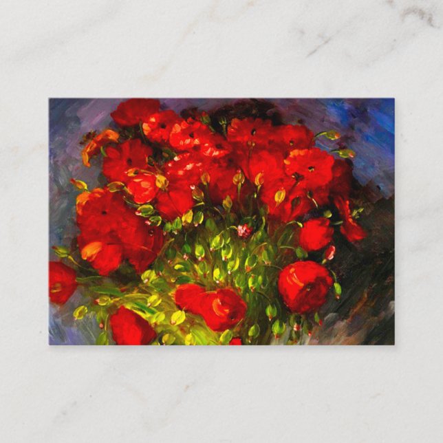 Van Gogh Red Poppies Enclosure Card (Front)