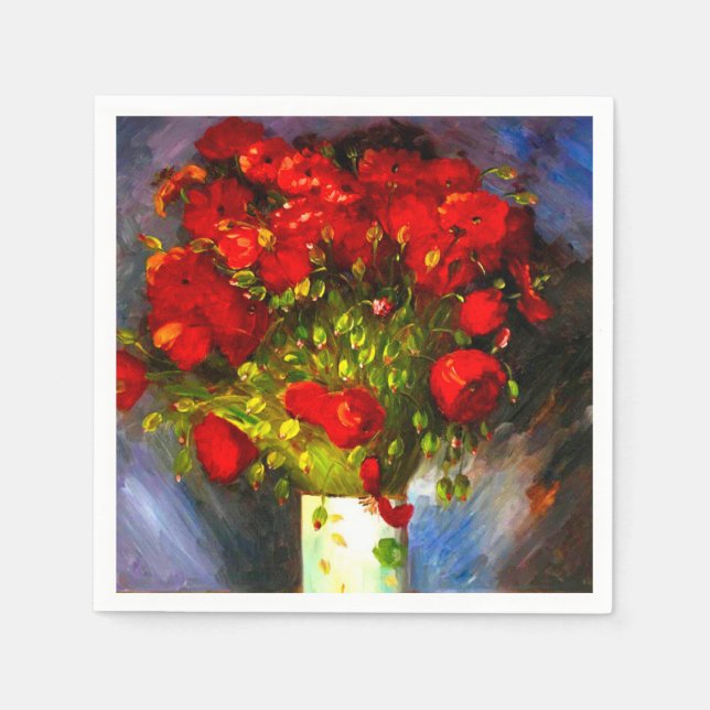 Van Gogh Red Poppies Napkin (Front)
