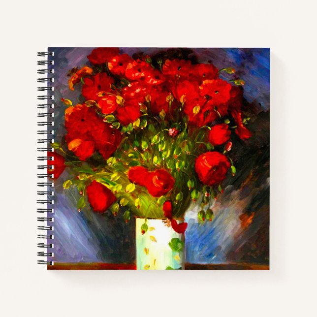 Van Gogh Red Poppies Notebook (Front)