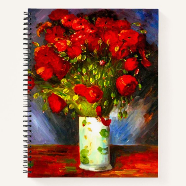 Van Gogh Red Poppies Notebook (Front)