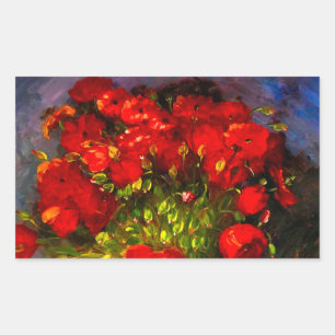 Van Gogh Red Poppies Sticker