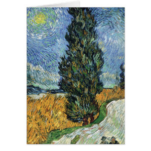 Van Gogh Road Avec Cyprès Impressionnisme