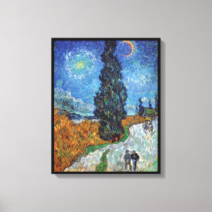 Van Gogh - Road With Cypresses Fine Art Canvas Print