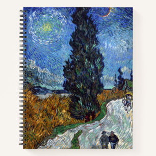 Van Gogh Road With Cypresses Impressionism Notebook