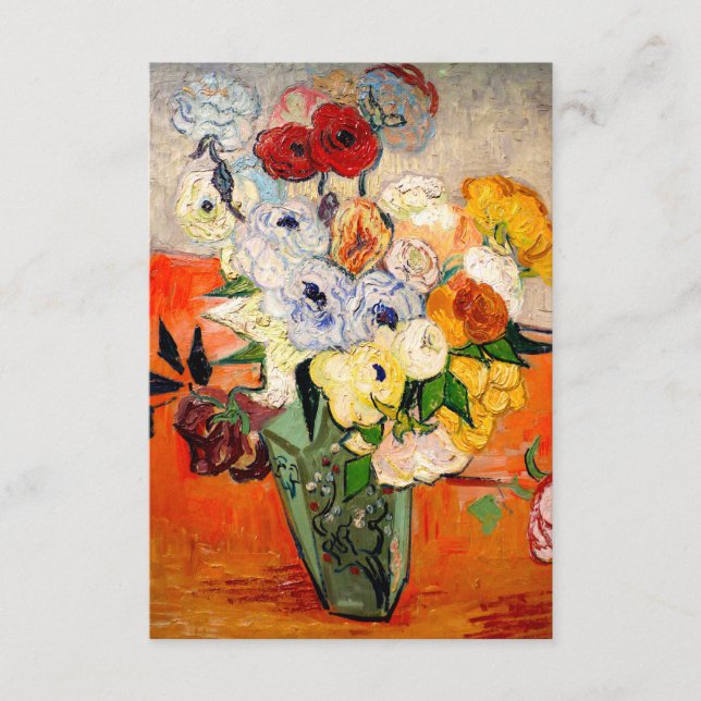 Van Gogh Roses and Anemones Enclosure Card (Front)