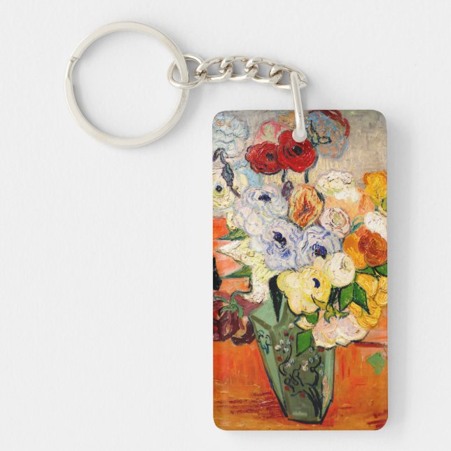 Van Gogh Roses and Anemones Keychain (Front)