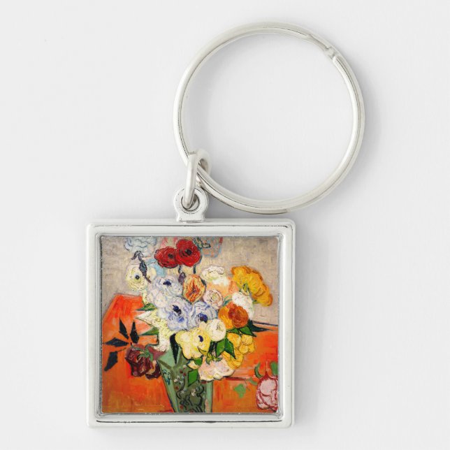Van Gogh Roses and Anemones Keychain (Front)