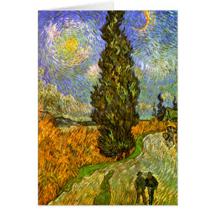 Van Gogh : Route avec Cypress et étoile