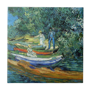 Van Gogh Rowing Boats on the Banks of the Oise Tile