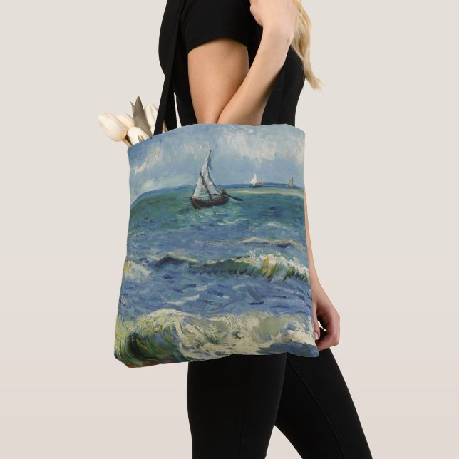 Van Gogh Seascape at Saintes Maries de la Mer Tote Bag (Close Up)