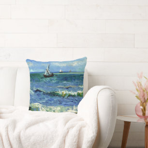 Van Gogh - Seascape Throw Pillow