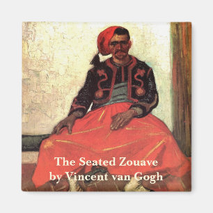 Van Gogh, Seated Zouave, Vintage Impressionism Art Magnet