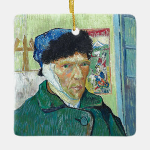Van Gogh Self-portrait Bandaged Ear Art Painting Ceramic Ornament