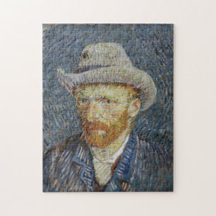 Van Gogh Self Portrait Grey Felt Hat Painting Art Jigsaw Puzzle