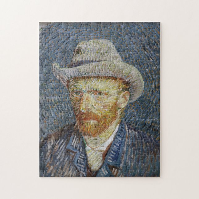 Van Gogh Self Portrait Grey Felt Hat Painting Art Jigsaw Puzzle (Vertical)