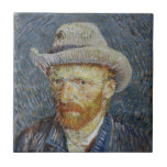 Van Gogh Self Portrait Grey Felt Hat Painting Art Tile<br><div class="desc">Vincent van Gogh (Dutch,  1853 - 1890) Self-Portrait with Grey Felt Hat,  1887,  Oil on canvas Unframed: 44.5 cm x 37.2 cm 
Check out my store for matching products!</div>
