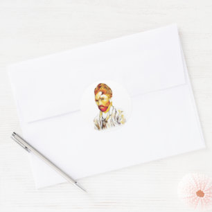 Van Gogh Self Portrait New Hair Do Classic Round Sticker