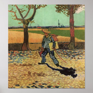 Van Gogh - Self portrait on the Road to Tarascon Poster