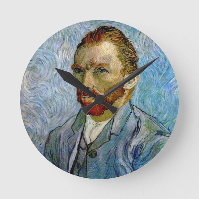 Van Gogh Self Portrait Round Clock (Front)