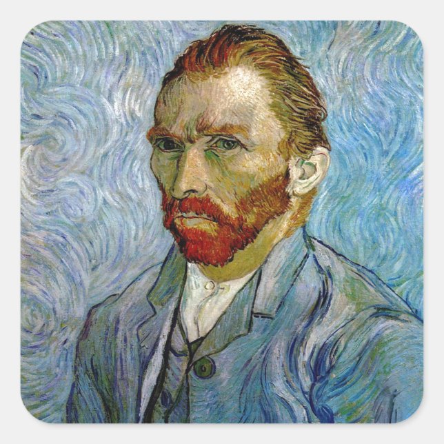 Van Gogh Self Portrait Square Sticker (Front)