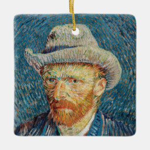 Van Gogh - Self Portrait with a Grey Felt Hat Ceramic Ornament