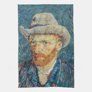Van Gogh - Self Portrait with a Grey Felt Hat Kitchen Towel