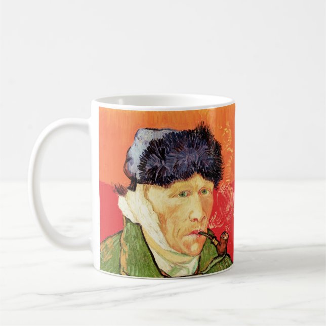 Van Gogh - Self Portrait with Bandaged Ear & Pipe Coffee Mug (Left)