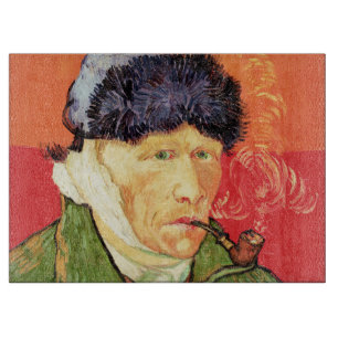 Van Gogh - Self Portrait with Bandaged Ear & Pipe Cutting Board