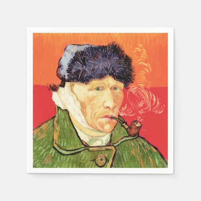 Van Gogh - Self Portrait with Bandaged Ear & Pipe Napkin (Front)