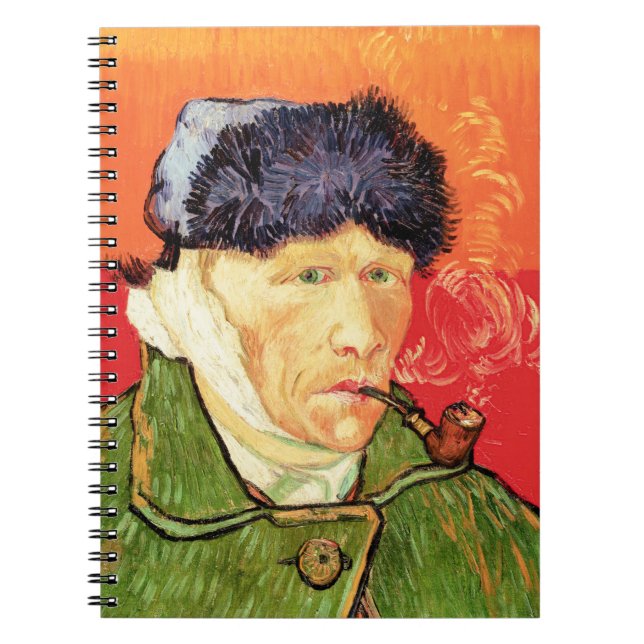Van Gogh - Self Portrait with Bandaged Ear & Pipe Notebook (Front)