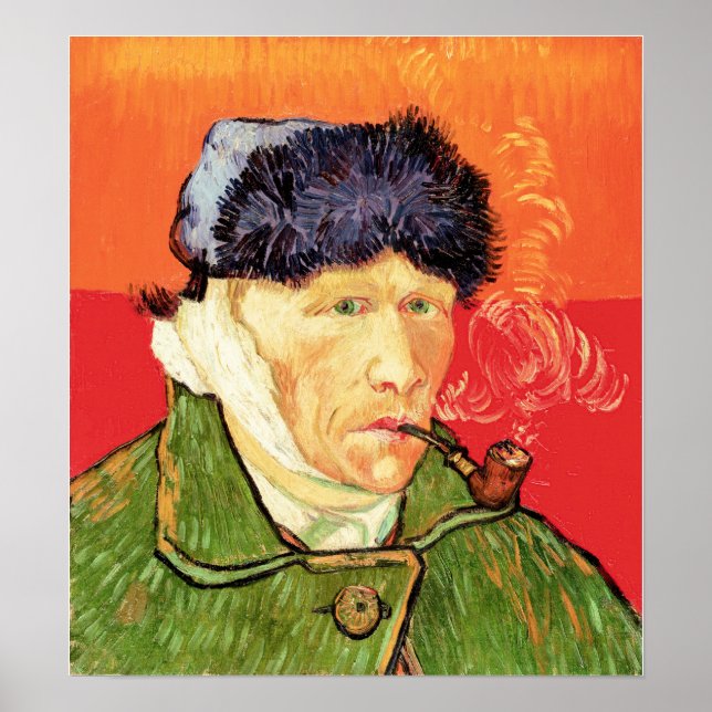 Van Gogh - Self Portrait with Bandaged Ear & Pipe Poster (Front)
