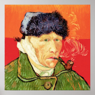 Van Gogh - Self Portrait with Bandaged Ear & Pipe Poster
