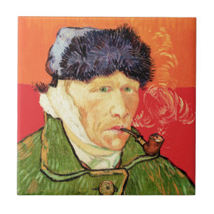 Van Gogh - Self Portrait with Bandaged Ear & Pipe Tile