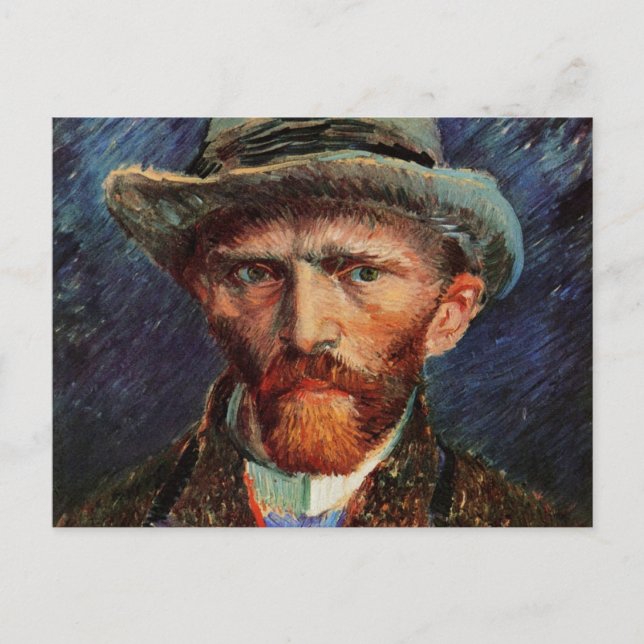 Van Gogh; Self Portrait with Grey Felt Hat Postcard (Front)