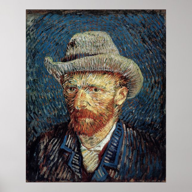 Van Gogh Self-Portrait with Grey Felt Hat Poster (Front)