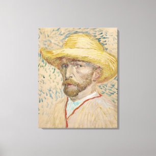 Van Gogh Self-portrait with straw hat Canvas Print
