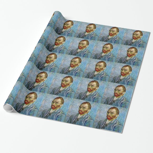 Van Gogh Self Portrait Wrapping Paper (Unrolled)