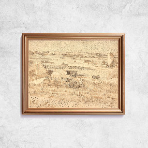 Van Gogh Sketches Harvest The Plain Art Poster