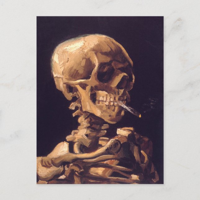 Van Gogh: Skull with Burning Cigaret Postcard (Front)