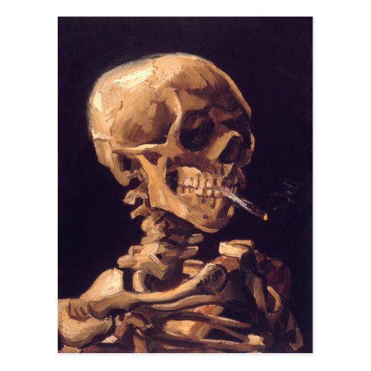 Van Gogh: Skull with Burning Cigaret Postcard