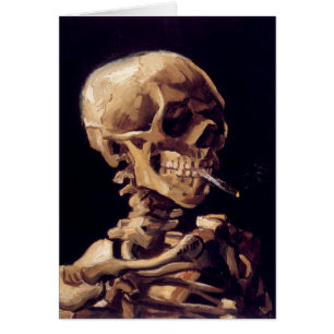 Van Gogh Skull with Burning Cigarette