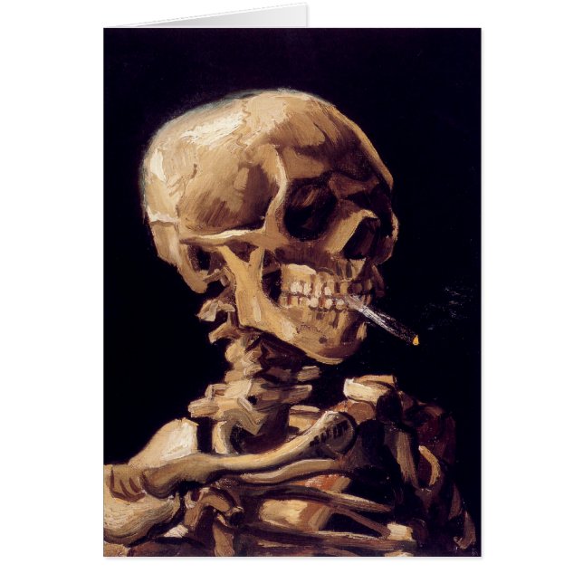 Van Gogh Skull with Burning Cigarette (Front)