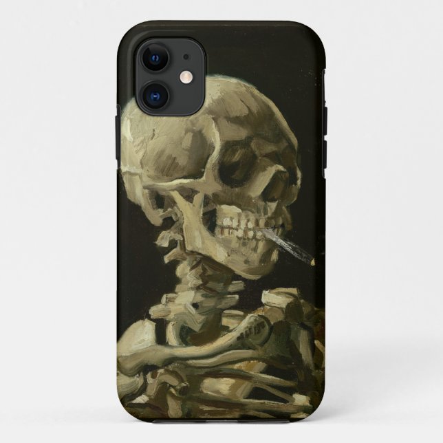 Van Gogh Skull with Burning Cigarette Case-Mate iPhone Case (Back)